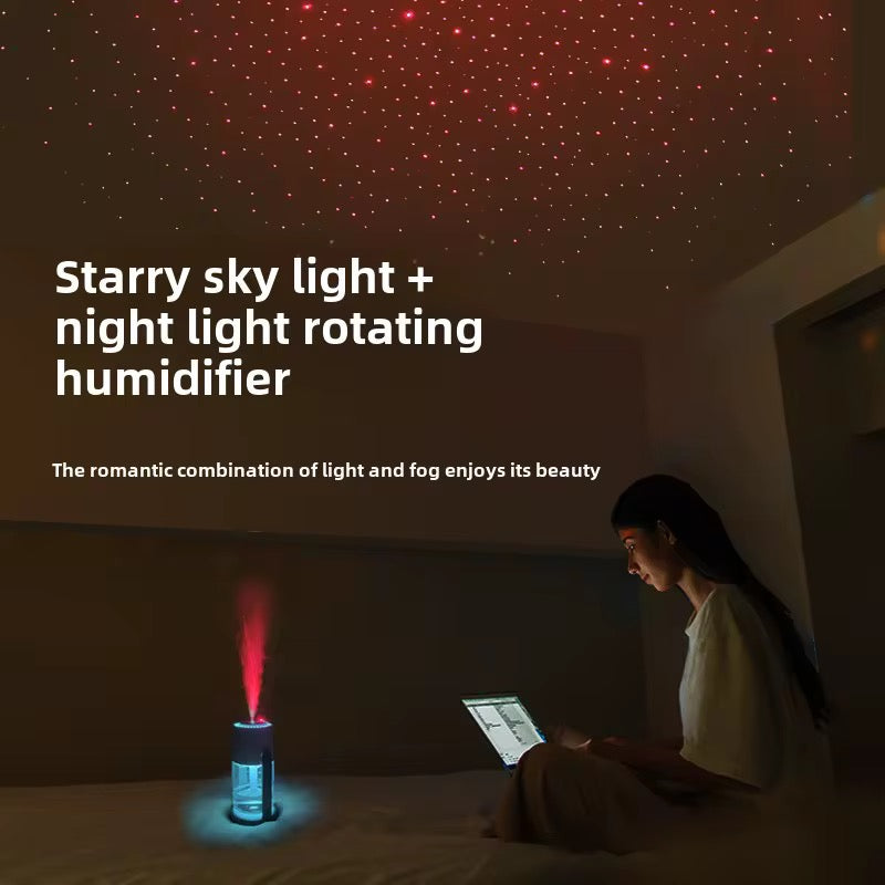 Humidificateur d'Air 280 Ml avec Projection de Ciel Étoilé LED Diffuseur d'Aromathérapie Portable Projecteur d’Étoiles