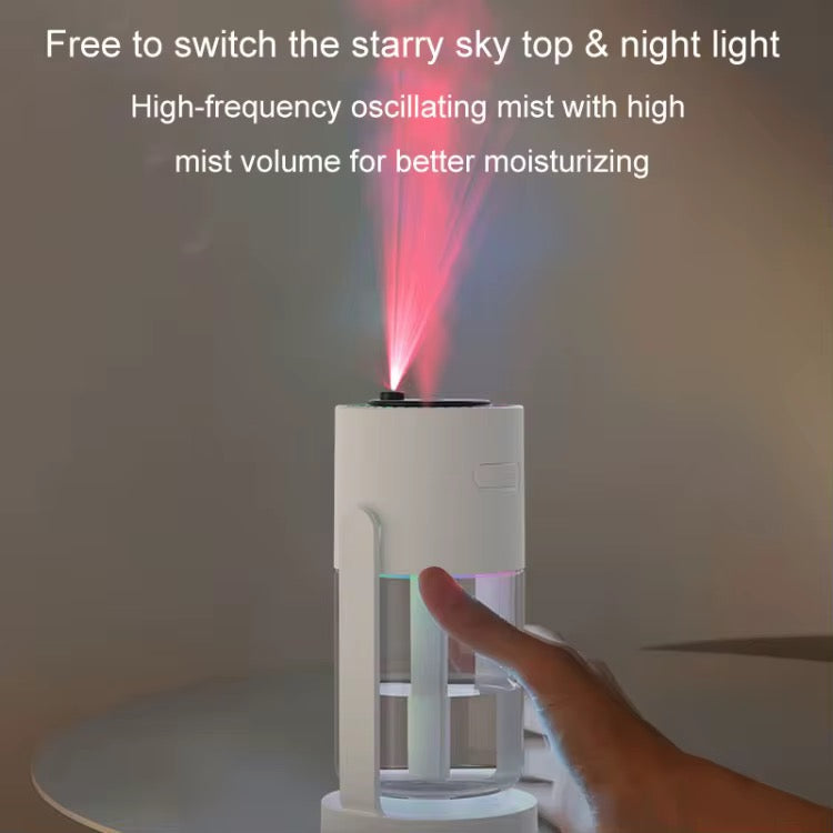 Humidificateur d'Air 280 Ml avec Projection de Ciel Étoilé LED Diffuseur d'Aromathérapie Portable Projecteur d’Étoiles