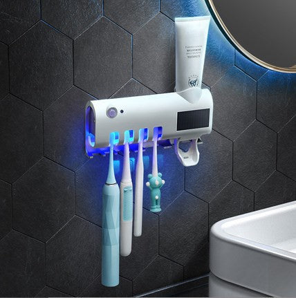 Porte-brosse à dents USB, support de brosse à dents double couche, distributeur automatique de dentifrice, outils de salle de bain muraux
