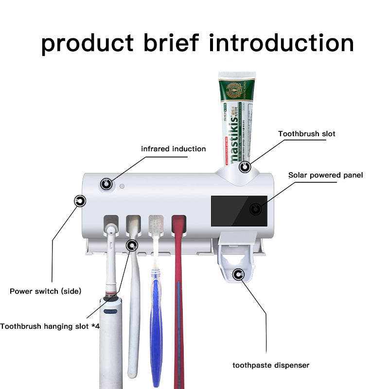 Porte-brosse à dents USB, support de brosse à dents double couche, distributeur automatique de dentifrice, outils de salle de bain muraux