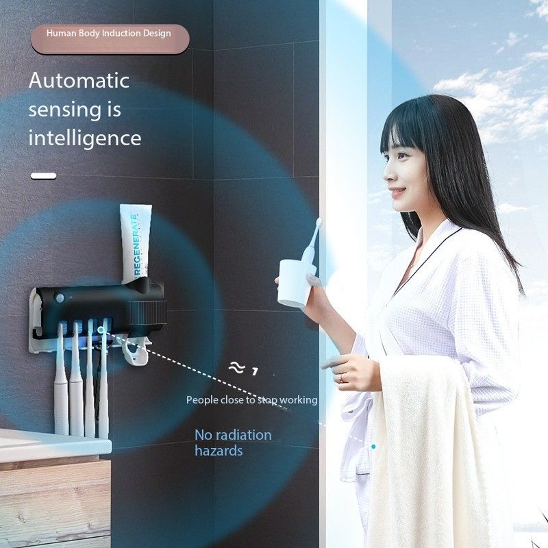 Porte-brosse à dents USB, support de brosse à dents double couche, distributeur automatique de dentifrice, outils de salle de bain muraux