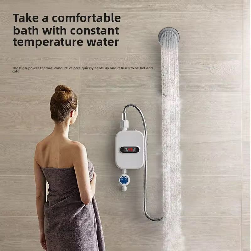 Chauffe-Eau électrique Instantané, Mini Chauffe-Eau Instantané 3500 W Avec Affichage NuméRique LED, Douche à Eau Chaude, Ensemble de Douche Thermostatique, Petite Cuisine, Salle de Bain, MéNage [Classe énergétique A]
