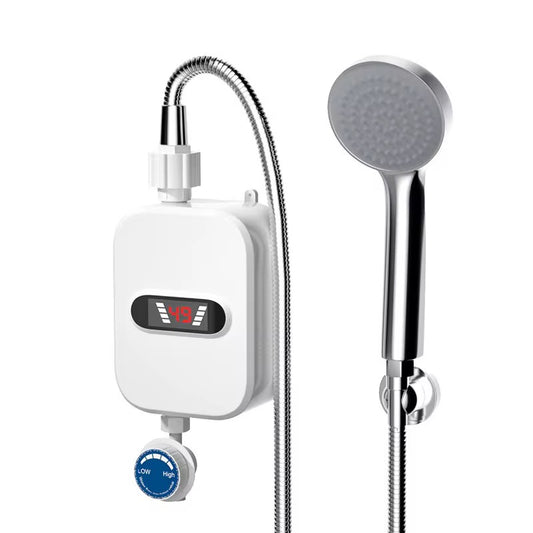 Chauffe-Eau électrique Instantané, Mini Chauffe-Eau Instantané 3500 W Avec Affichage NuméRique LED, Douche à Eau Chaude, Ensemble de Douche Thermostatique, Petite Cuisine, Salle de Bain, MéNage [Classe énergétique A]