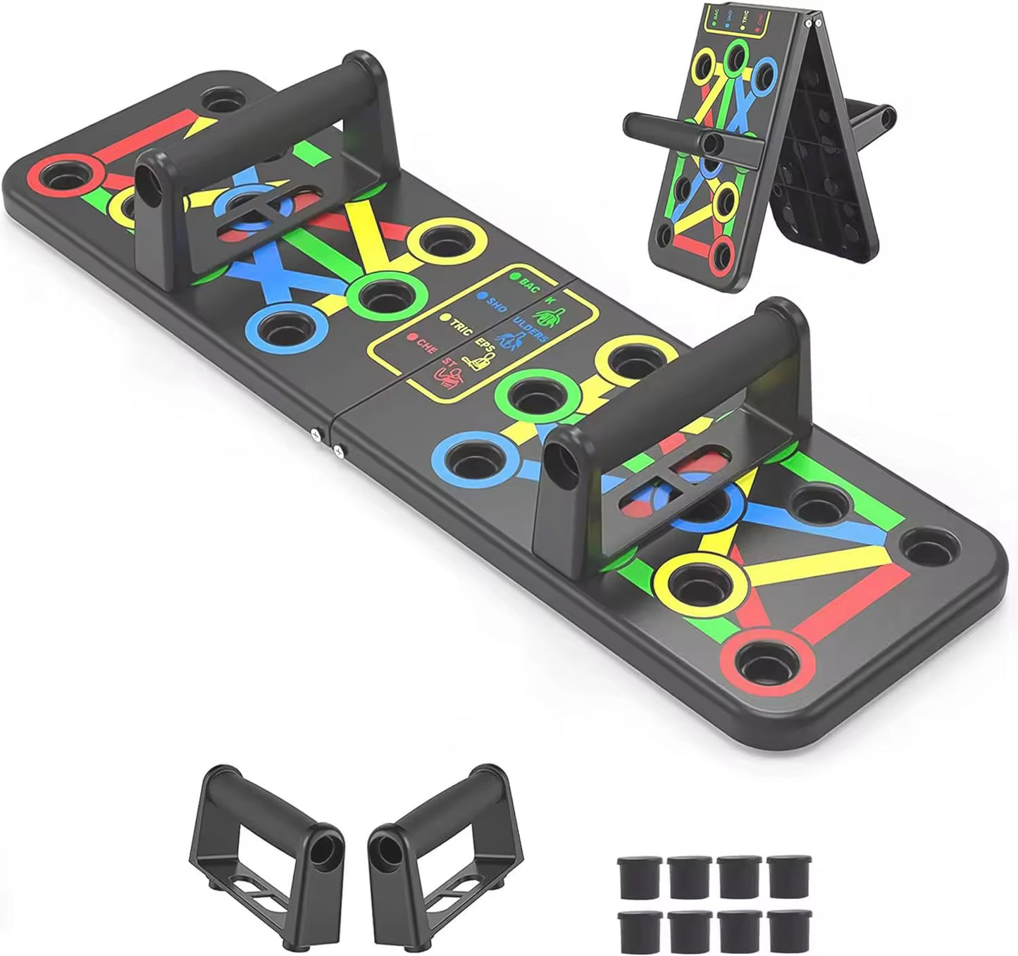 Planche de pompes pliable avec poignées de pompes - Multifonction - Pour entraînement musculaire - Formes efficaces - Accessoire de fitness - pompe à planche Pour homme et femme