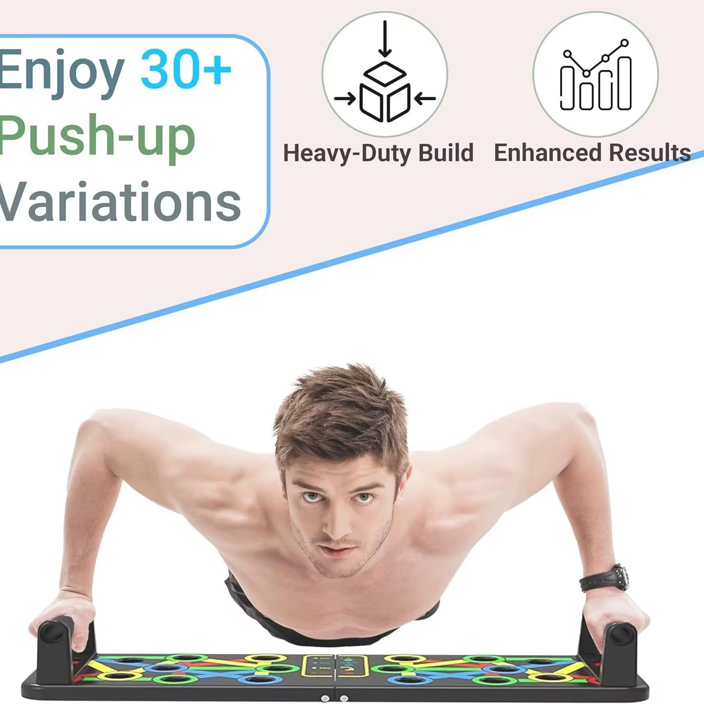 Planche de pompes pliable avec poignées de pompes - Multifonction - Pour entraînement musculaire - Formes efficaces - Accessoire de fitness - pompe à planche Pour homme et femme