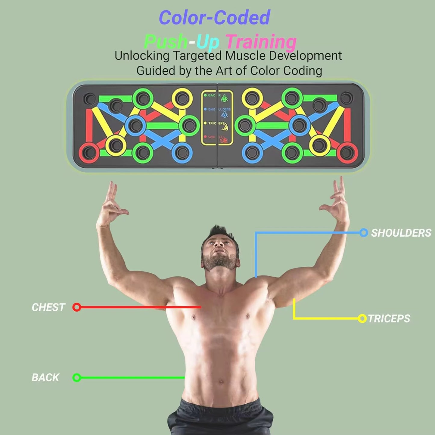 Planche de pompes pliable avec poignées de pompes - Multifonction - Pour entraînement musculaire - Formes efficaces - Accessoire de fitness - pompe à planche Pour homme et femme