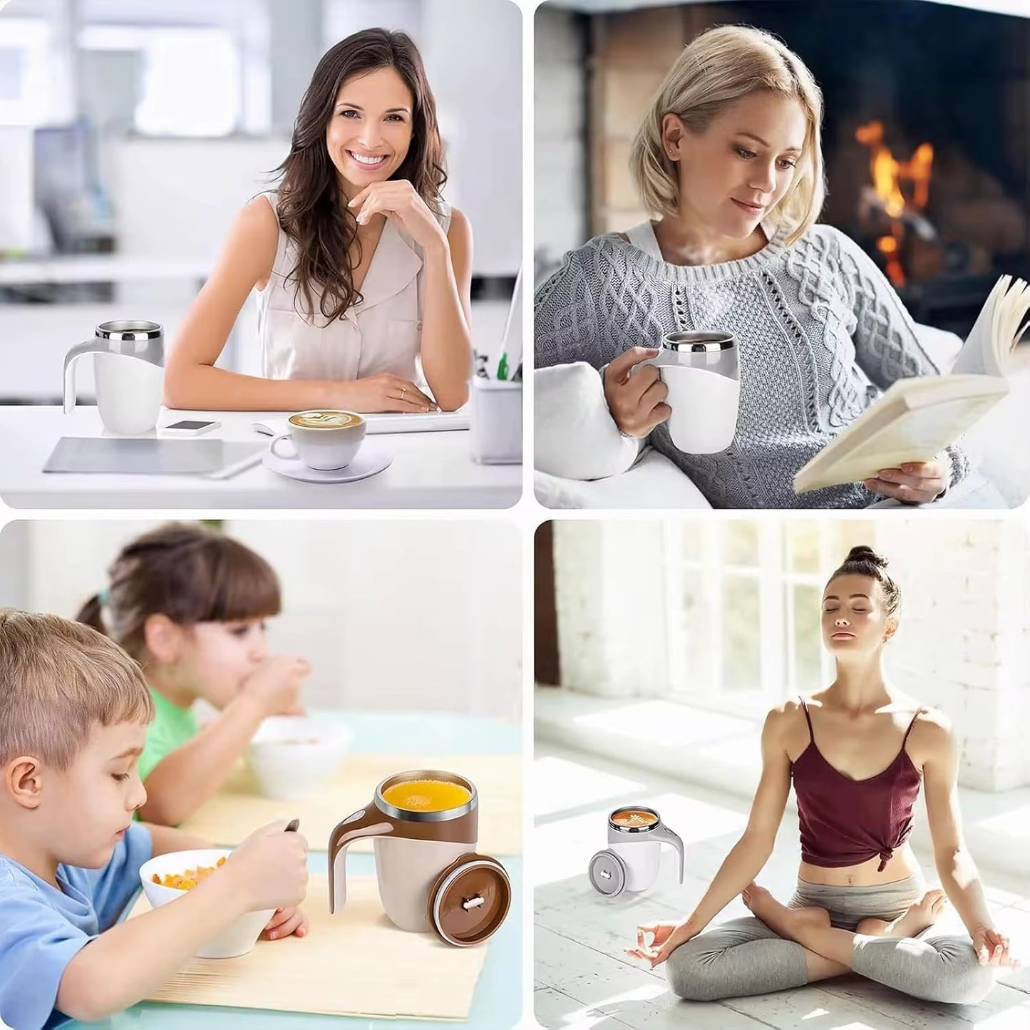 Tasse d'agitation automatique, tasse à café électrique magnétique automatique, tasse de mélange mignonne, pour remuer bureau/cuisine/voyage/café à la maison/thé/chocolat chaud/lait (café)