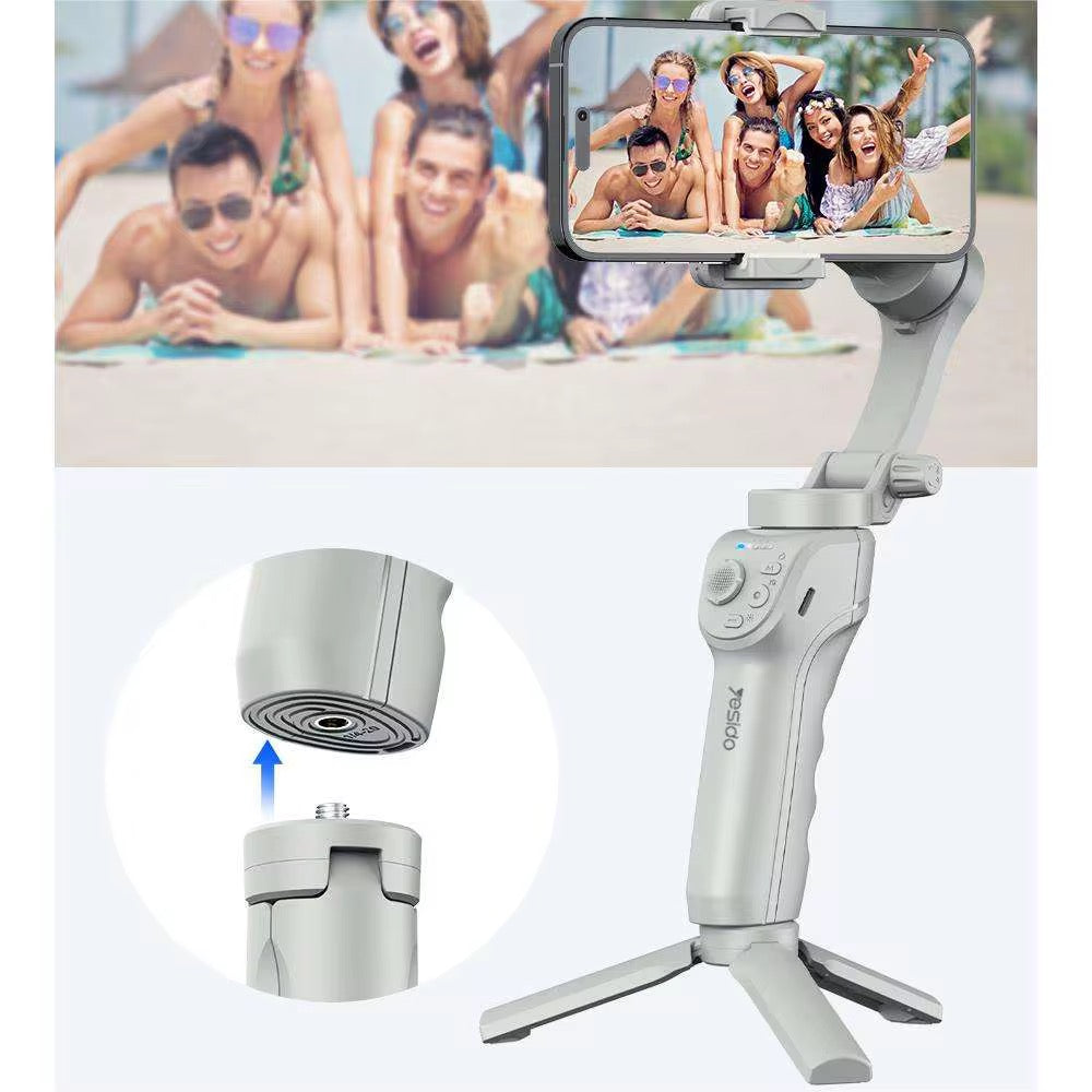 TOKQI M01 Stabilisateur de téléphone à cardan portable avec lumière de remplissage Stabilisateur 3 axes Intelligent Reconnaissance Visage Suivi Anti-Secouement Cardan Diffusion en direct