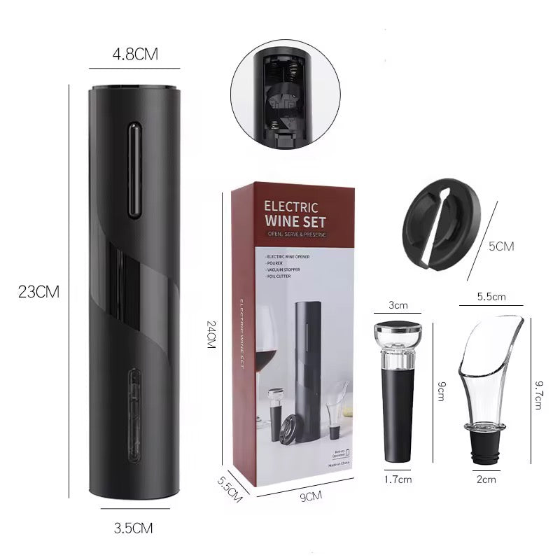 Tire Bouchon Électrique, Ouvre Bouteille Professionnel pour Vin Sans Fil Décapsuleur Automatique avec USB, Coupe-capsule, Bouchon de Bouteille de Vin et Bec Verseur, pour la maison, le restaurant
