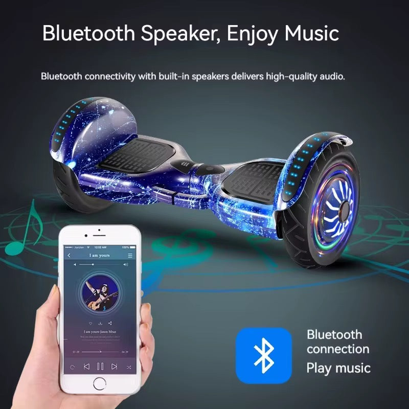 Hoverboard 6.5 Pouces Overboard, Hover Board Gyropode Tout-Terrain, Bluetooth et LED Auto-équilibré électrique Auto-équilibrage pour Enfant et Adulte