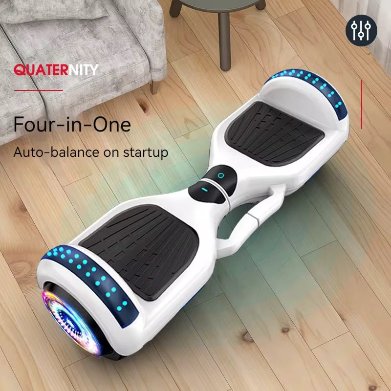 Hoverboard 6.5 Pouces Overboard, Hover Board Gyropode Tout-Terrain, Bluetooth et LED Auto-équilibré électrique Auto-équilibrage pour Enfant et Adulte